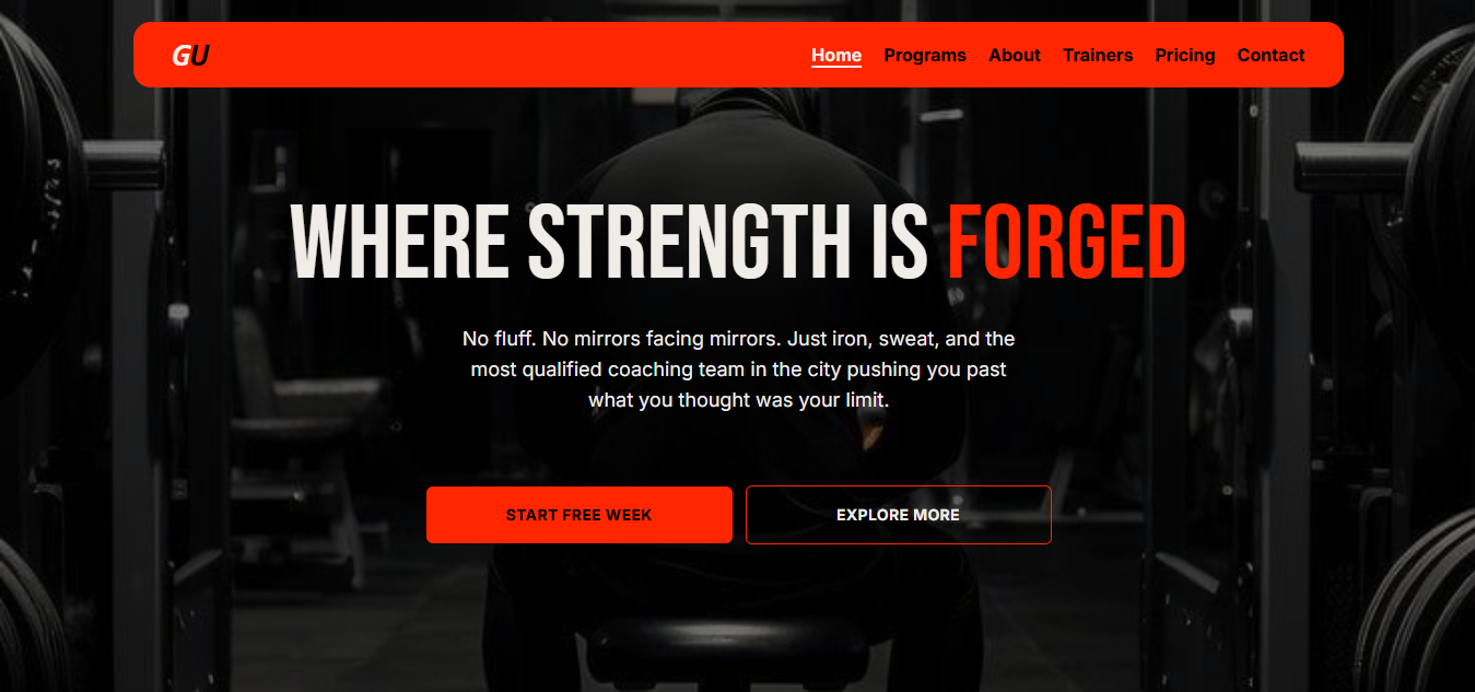 Gym Web Design Project